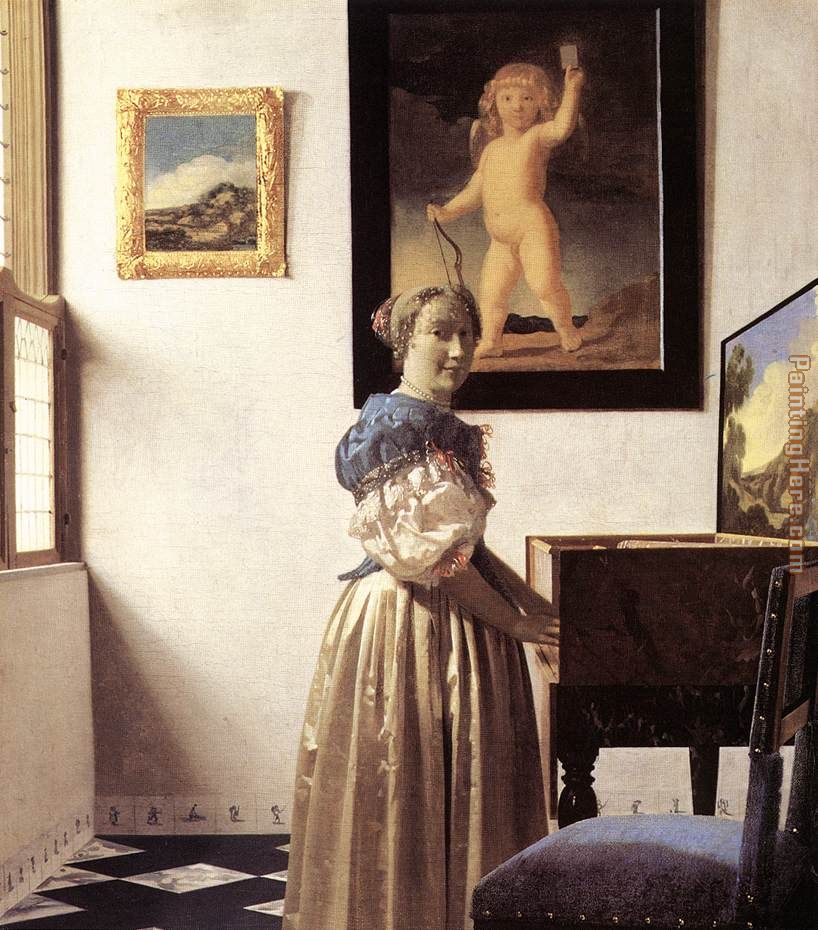 Johannes Vermeer Lady Standing at a Virginal